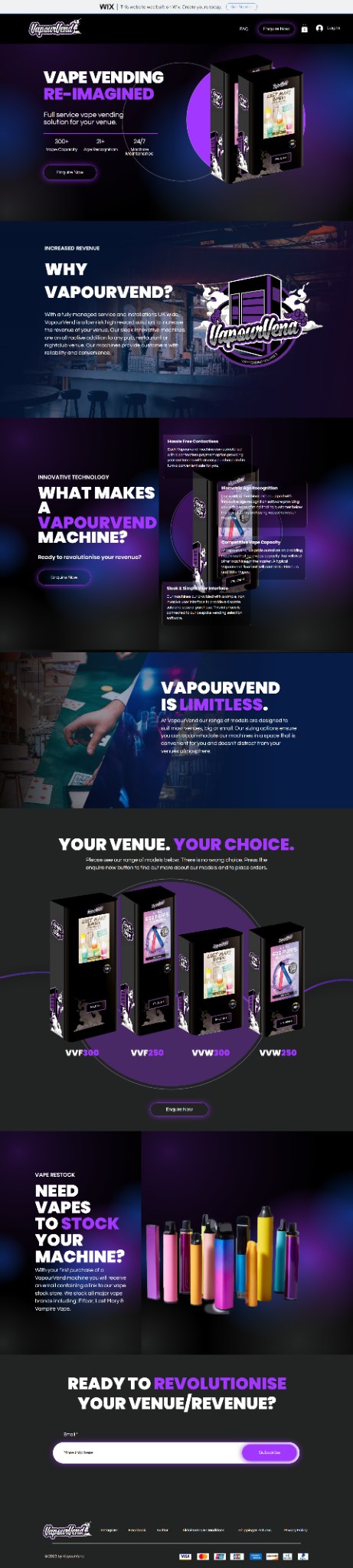 VapourVend ecommerce website project